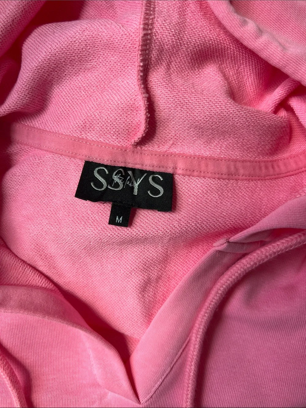 Women’s Pink Hoodie & Elastic-Waist Shorts Set